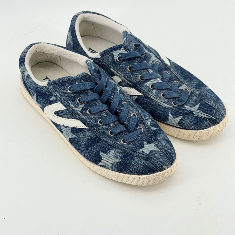 Tretorn Nylite Plus Mens 8.5 Blue Denim Star Print Low Top Sneakers WTNYLITEPLUS